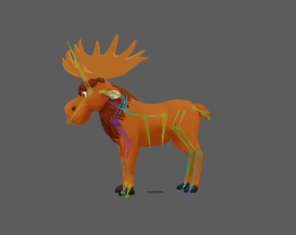  Stylized Herbivore Rigged and Animated for VR AR Games 3D Low-poly 3D model_8