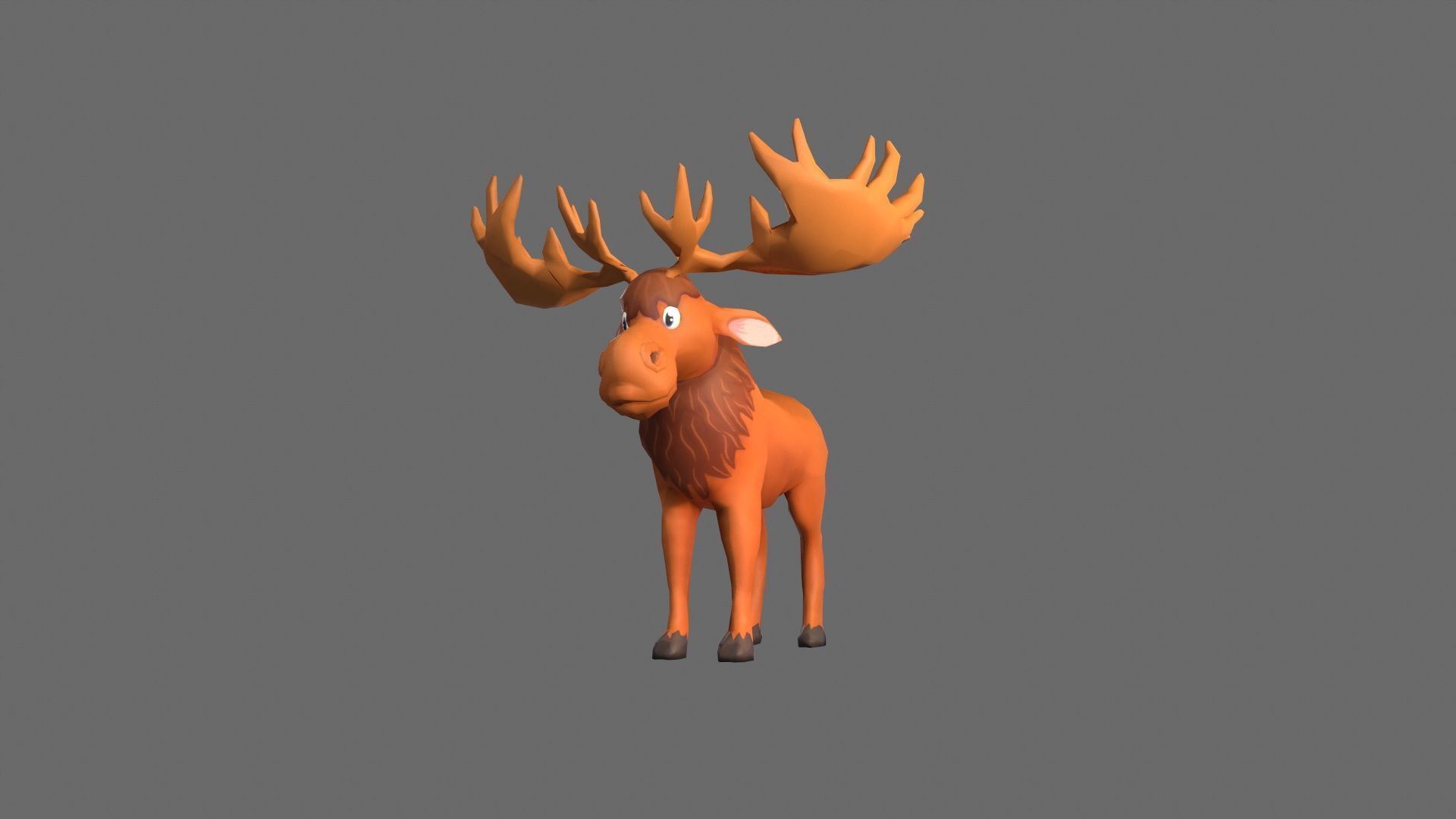  Stylized Herbivore Rigged and Animated for VR AR Games 3D Low-poly 3D model_3
