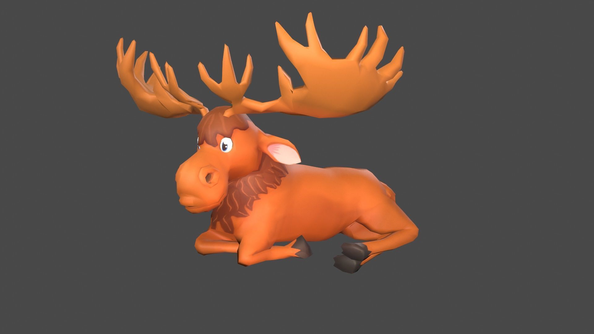  Stylized Herbivore Rigged and Animated for VR AR Games 3D Low-poly 3D model_1