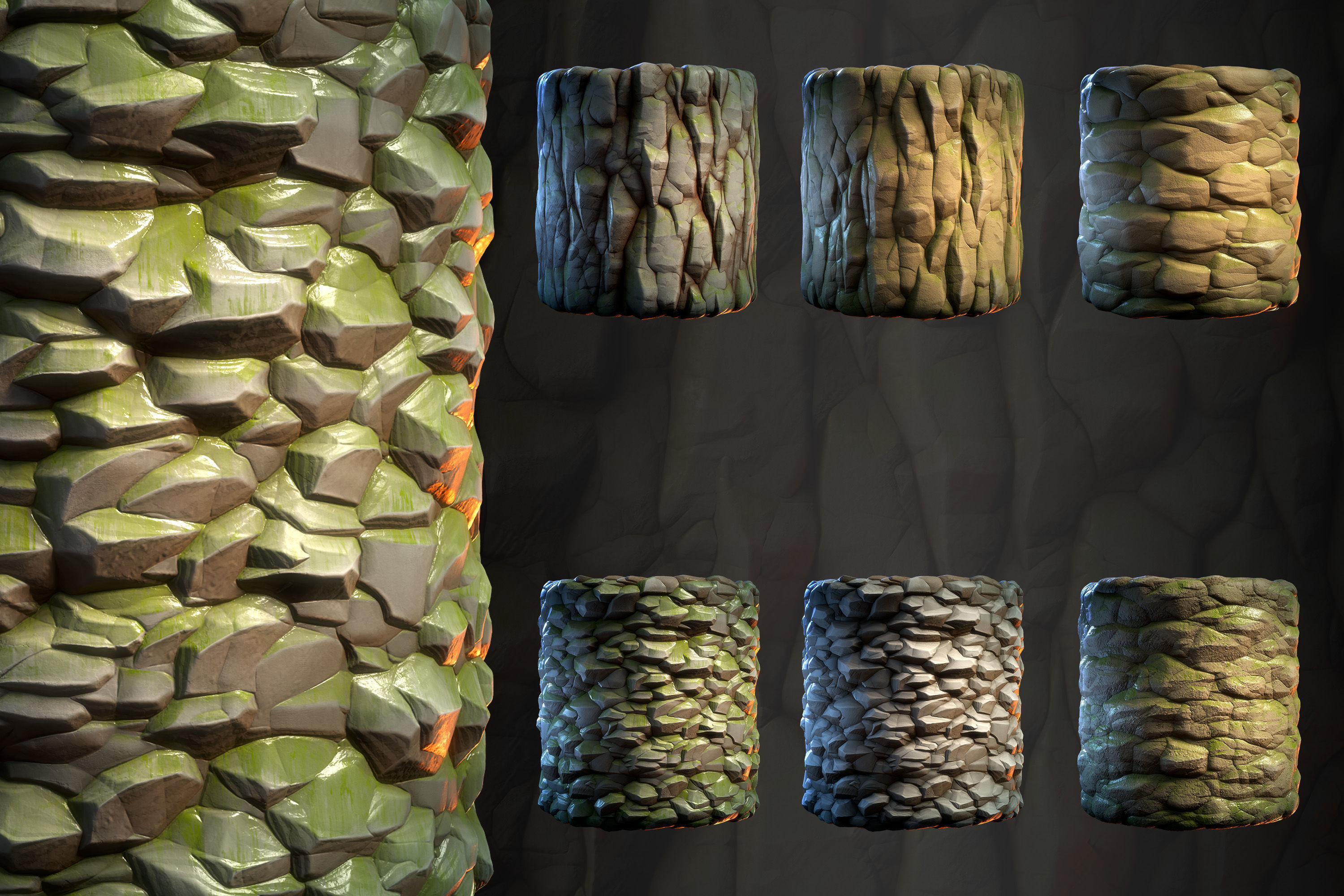 cliff rock stylized - VOL 06 - SBsar - Maps Texture_3