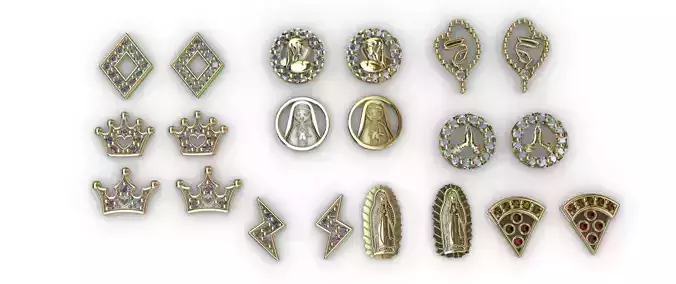 Aretes -Topitos para dama paquete de 10 -v- 3D print model