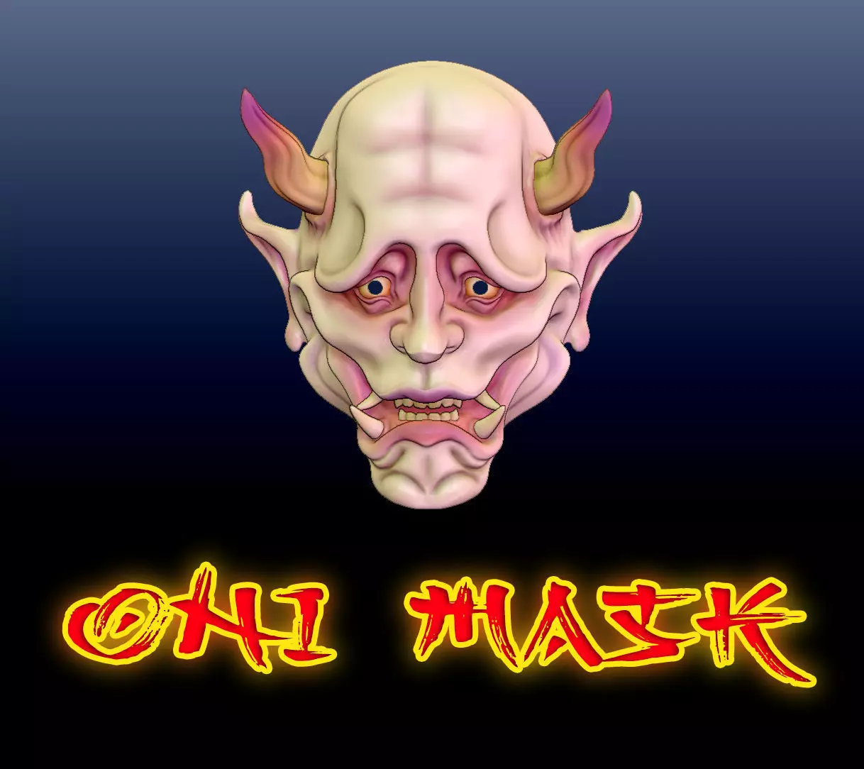 halloween oni mask 3D print model