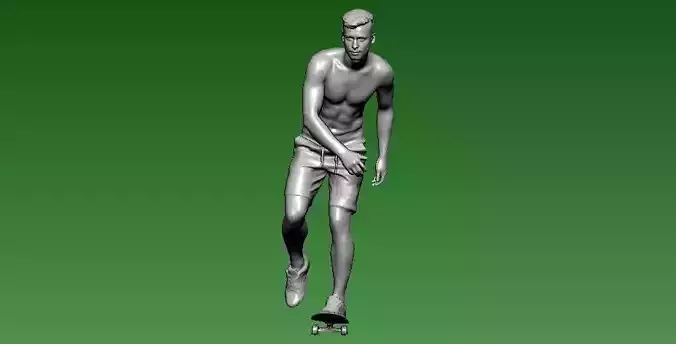 Roller skating boy model for decoration - 3D printed - statue
