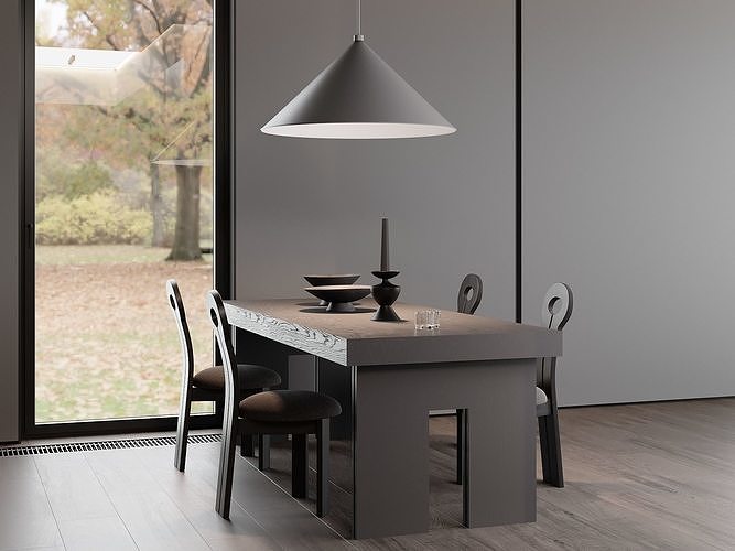 Dining table and chair set 3D model