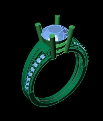 beautiful ring for daimond 3D print model_12