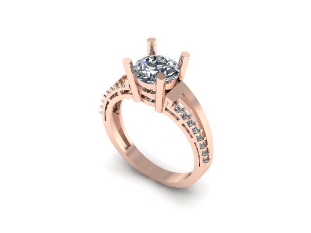 beautiful ring for daimond 3D print model_2