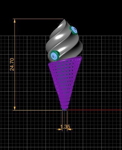 ice cream cone pendant 3d printable model 3D print model_3