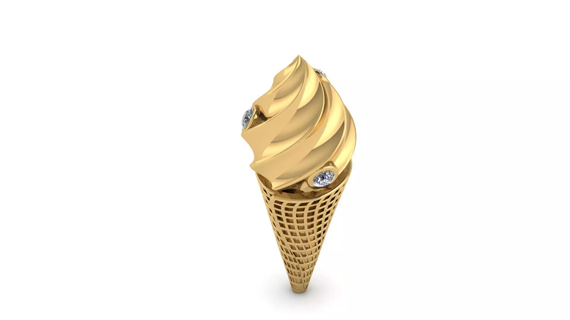 ice cream cone pendant 3d printable model 3D print model_0