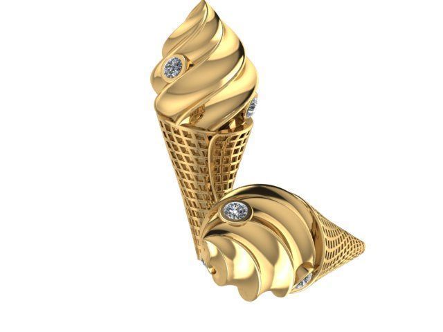 ice cream cone pendant 3d printable model 3D print model_7
