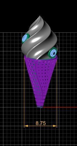 ice cream cone pendant 3d printable model 3D print model_2
