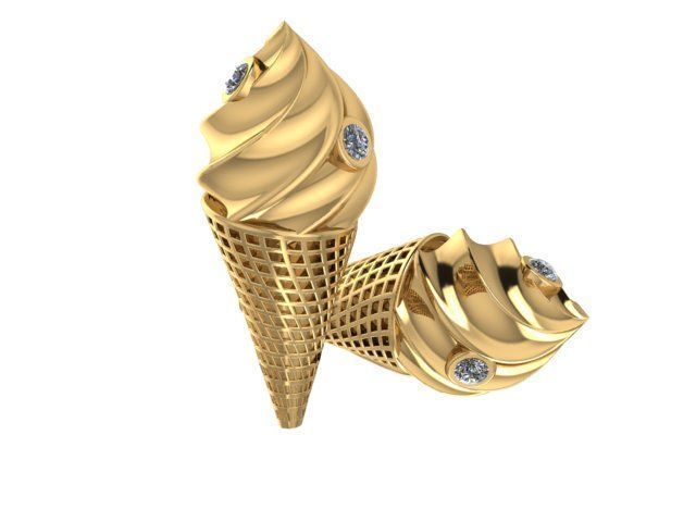ice cream cone pendant 3d printable model 3D print model_6