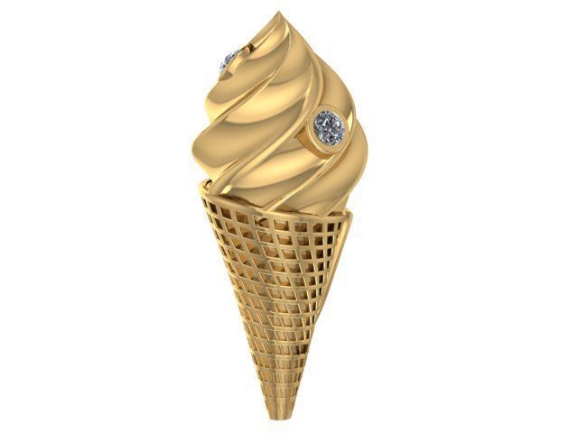 ice cream cone pendant 3d printable model 3D print model_8