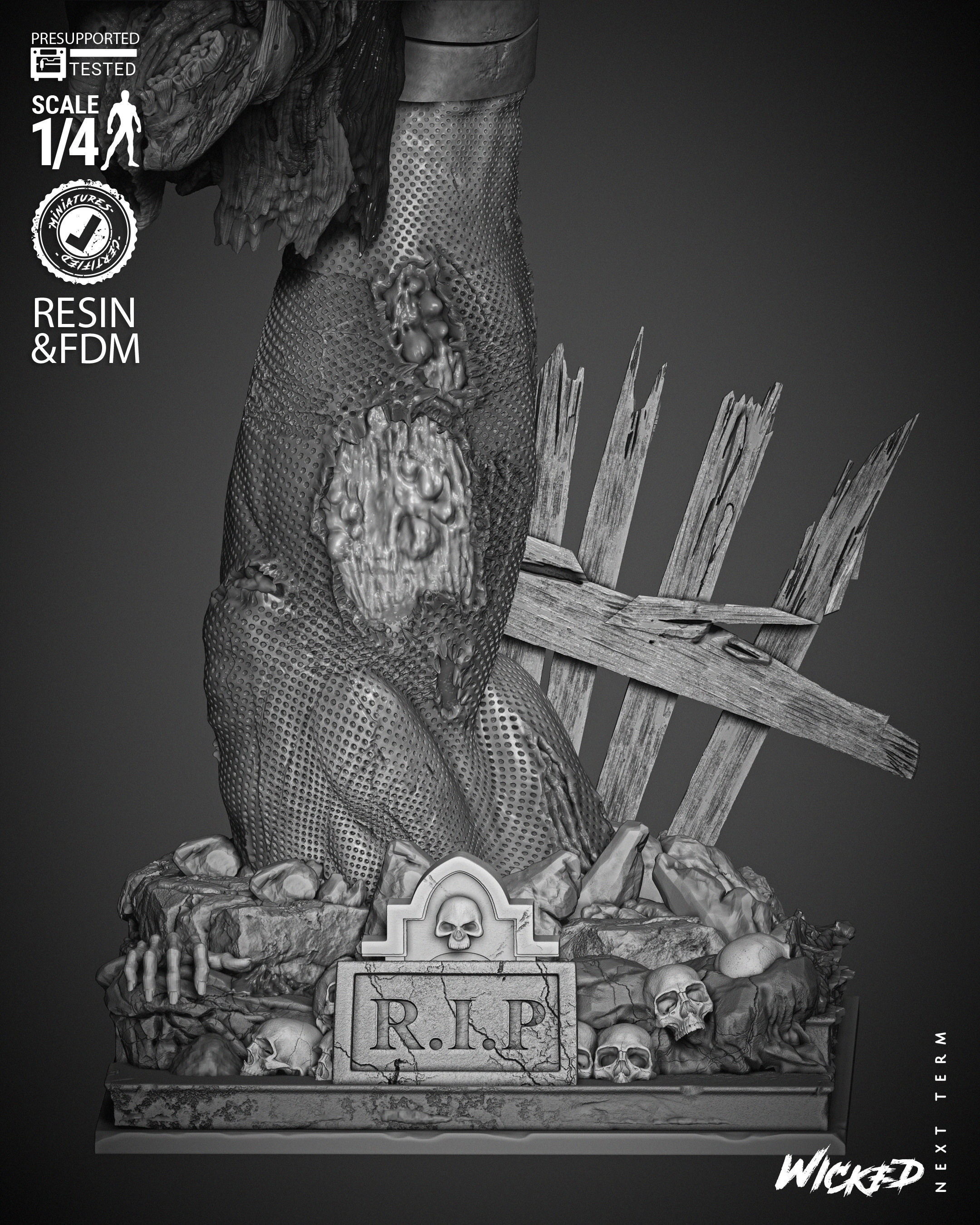 Wicked Marvel Cyclops Zombie Portrait Bust 3D print model_4