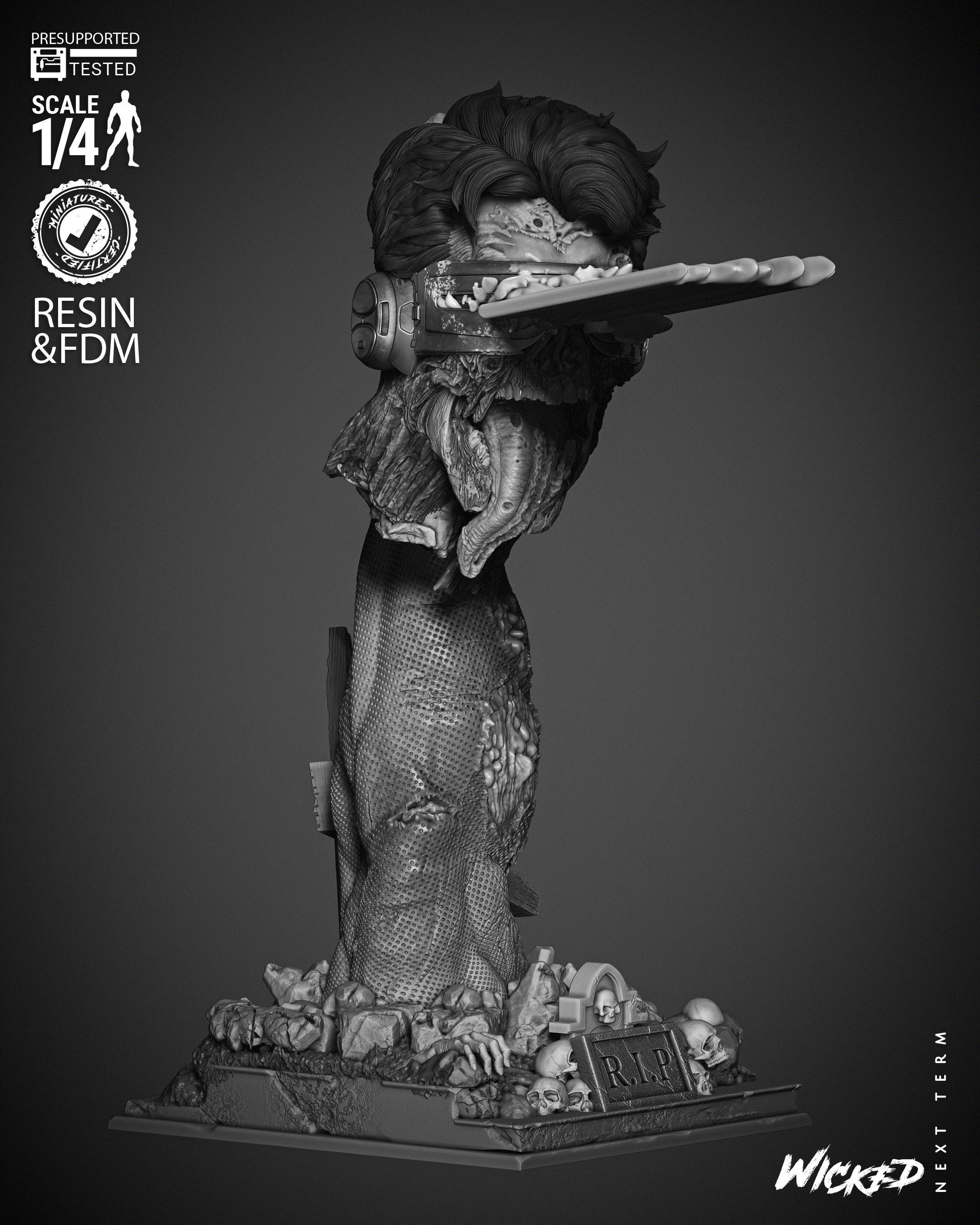 Wicked Marvel Cyclops Zombie Portrait Bust 3D print model_6