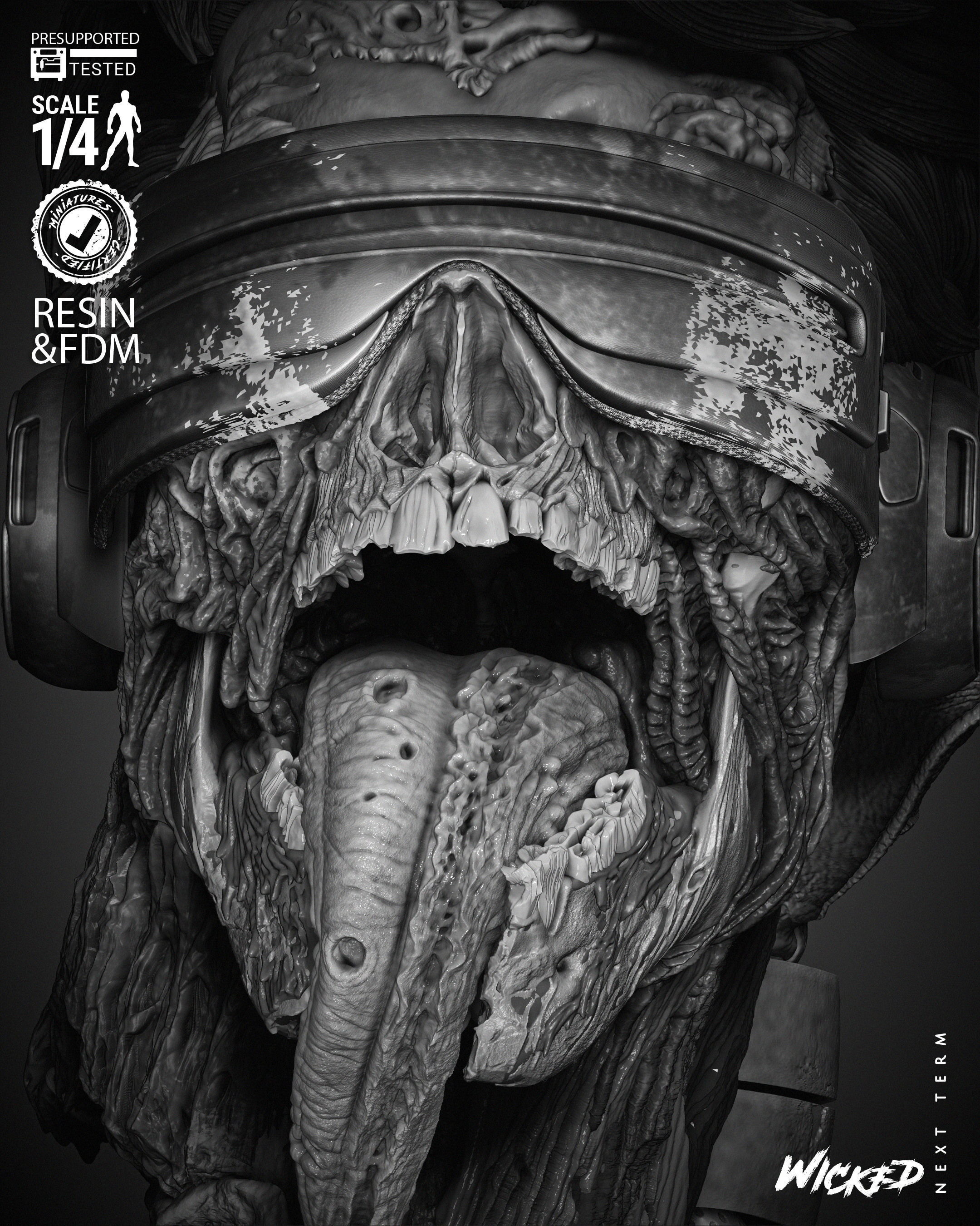 Wicked Marvel Cyclops Zombie Portrait Bust 3D print model_14