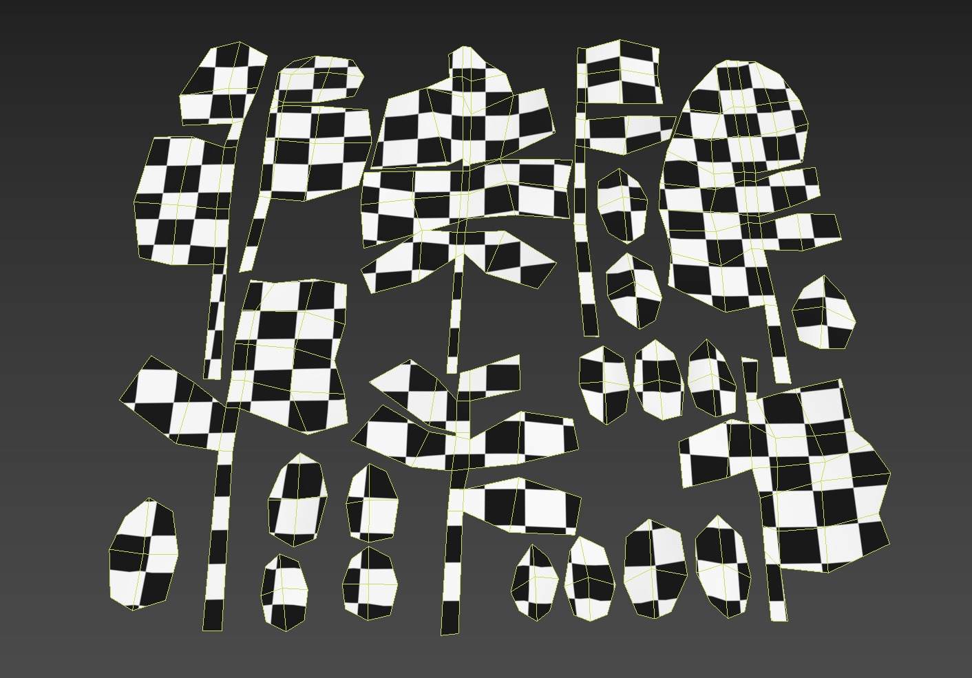 Acacia Leaves Leaf Autumn Fall Low-poly 3D model_8