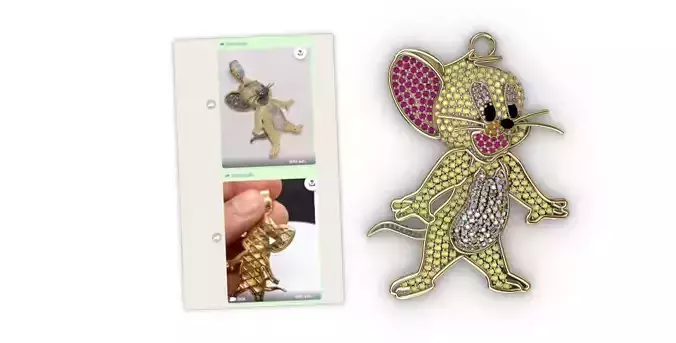 dijes- Colgante raton jerry de dibujos animados -v-