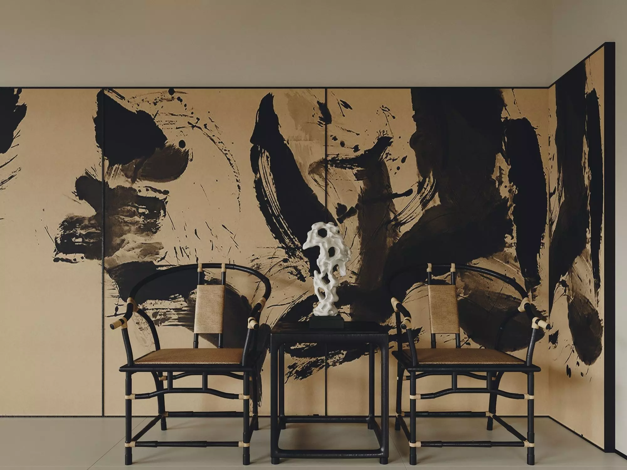 Leisure table and chair set 3D model_0