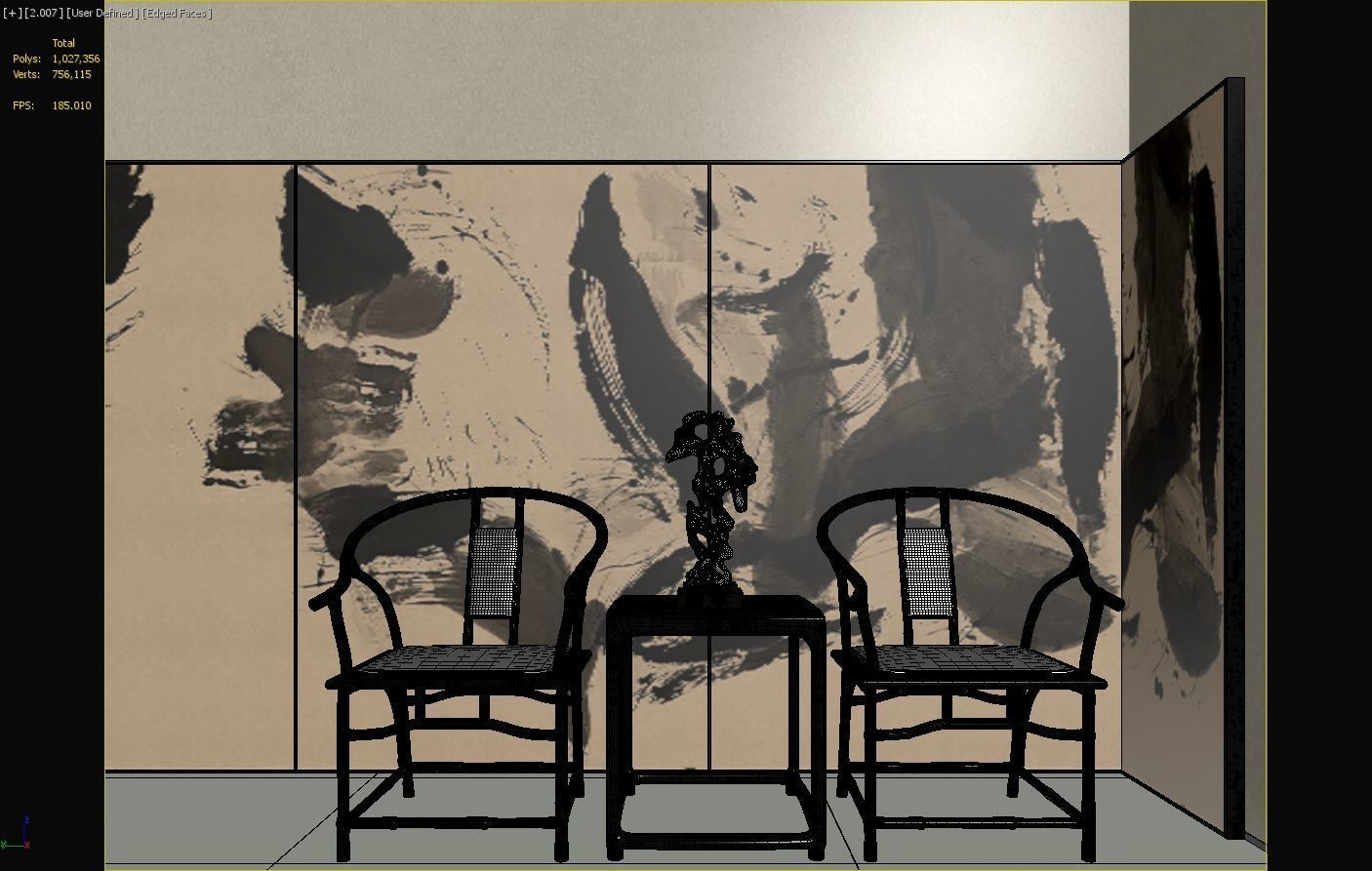 Leisure table and chair set 3D model_1