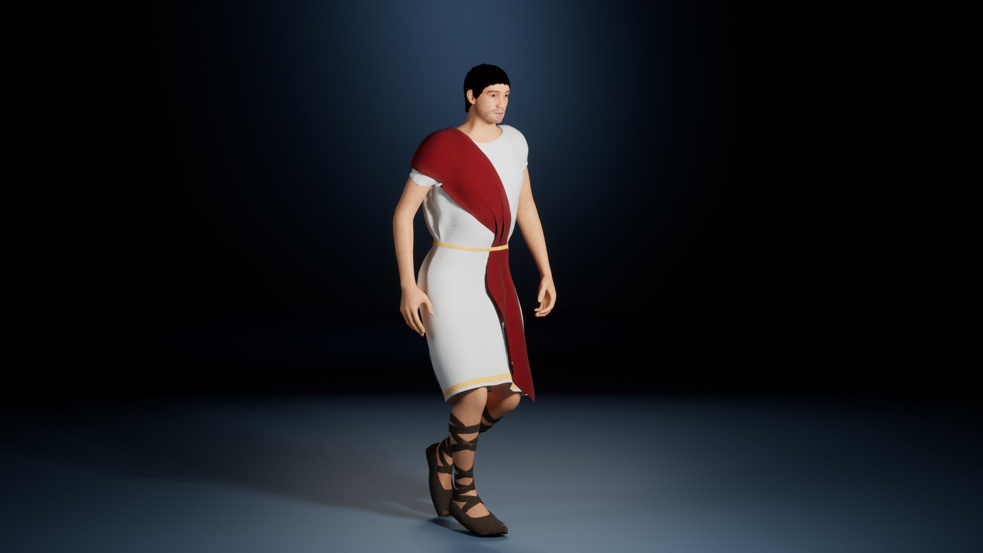 Ancient Greece Hero Nikolaos Low-poly 3D model_2
