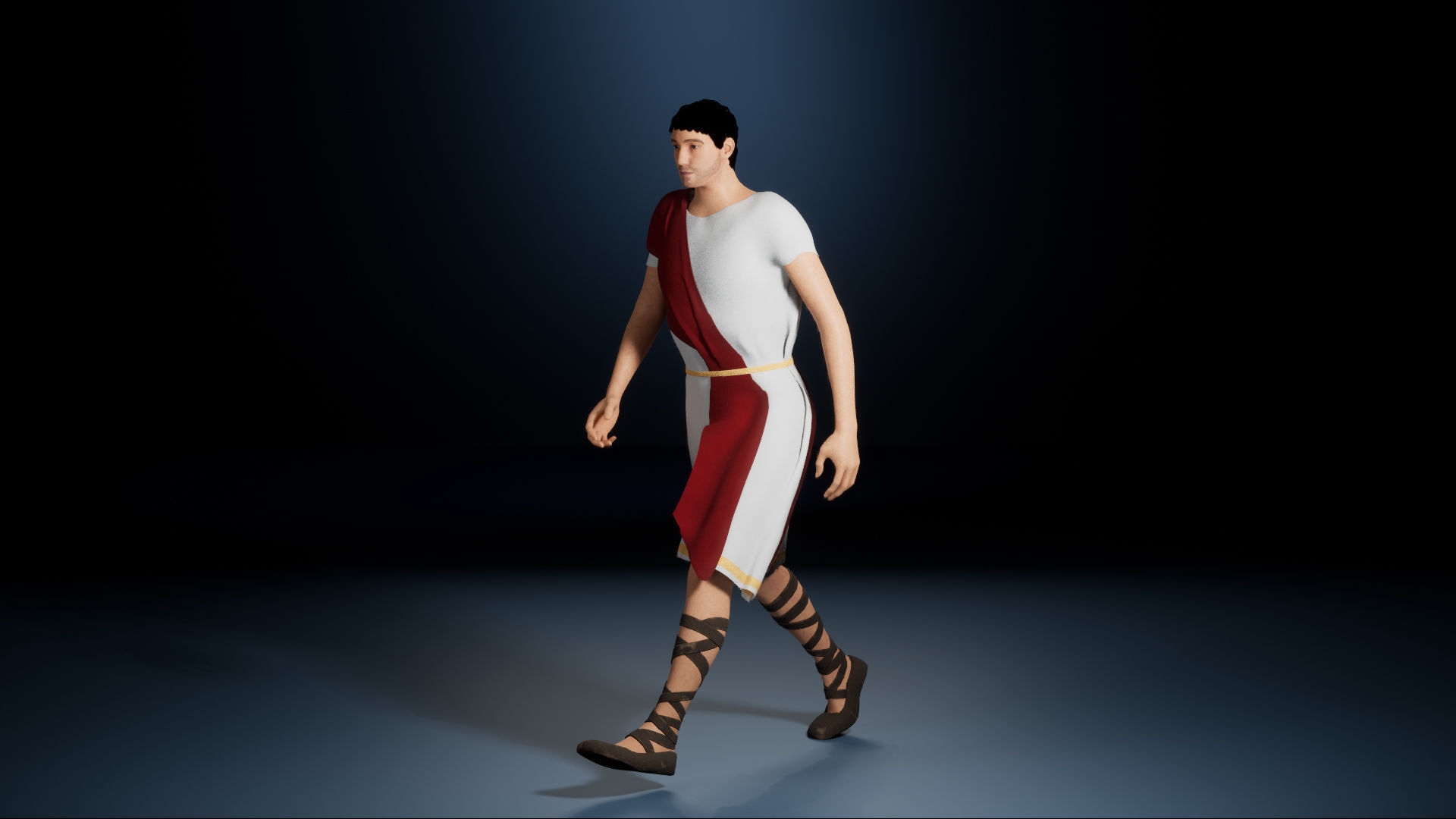 Ancient Greece Hero Nikolaos Low-poly 3D model_3