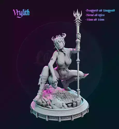 Demon necromancer  - Ladies of Chaos 1 3D print model