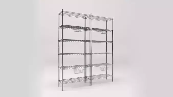 IKEA OMAR shelving storage steel rack unit Low-poly 3D model