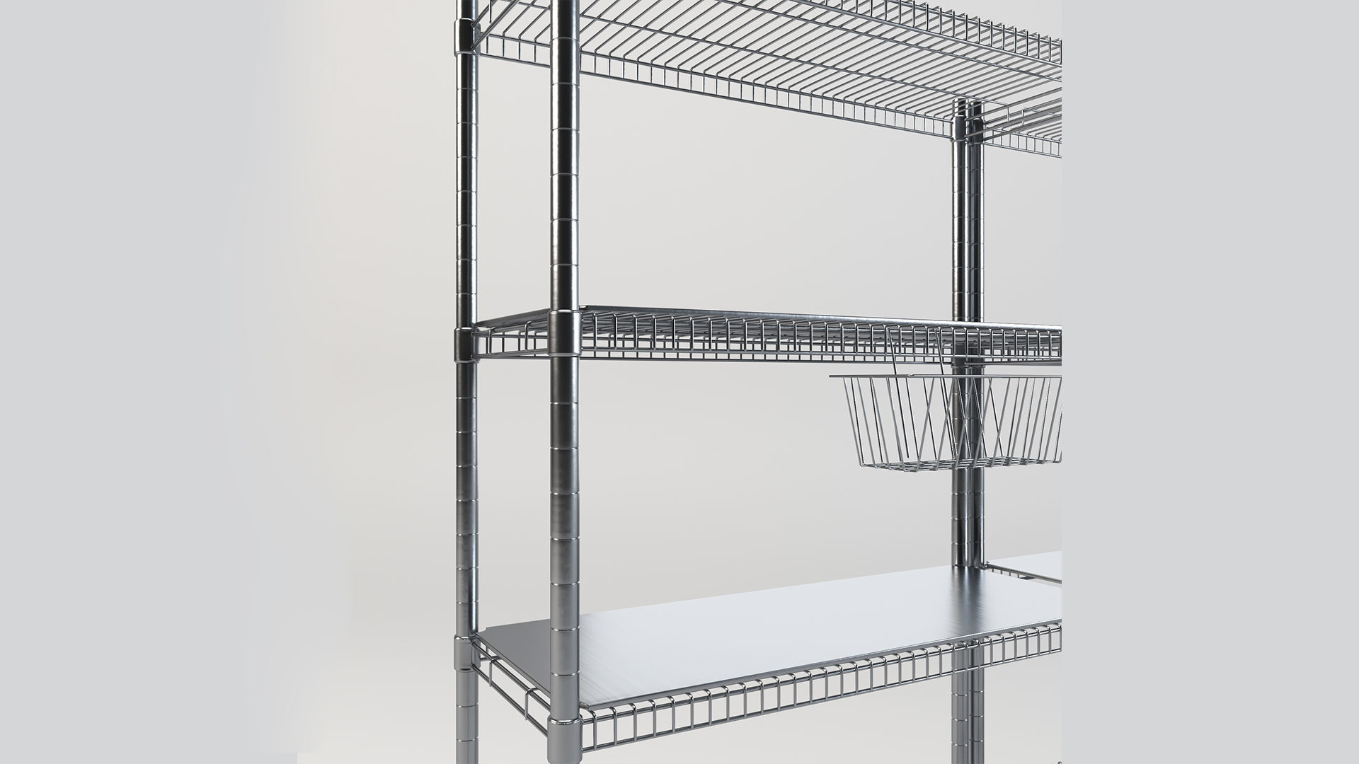 IKEA OMAR shelving storage steel rack unit Low-poly 3D model_5
