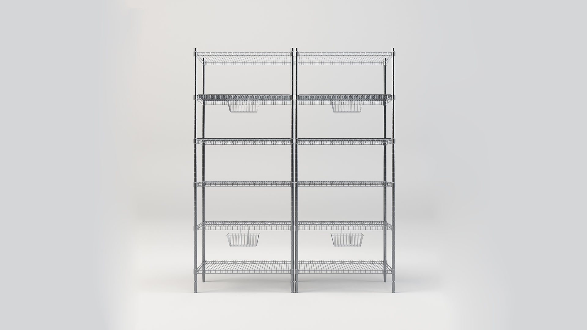 IKEA OMAR shelving storage steel rack unit Low-poly 3D model_2