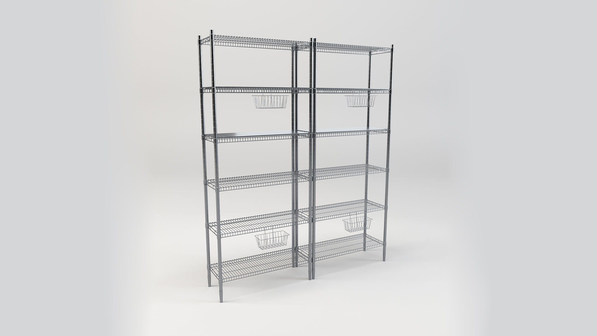 IKEA OMAR shelving storage steel rack unit Low-poly 3D model_4