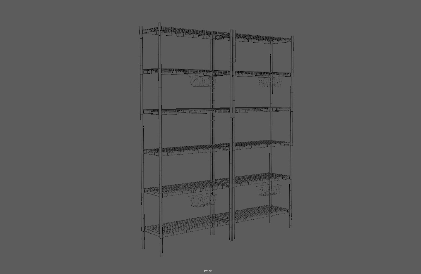 IKEA OMAR shelving storage steel rack unit Low-poly 3D model_7
