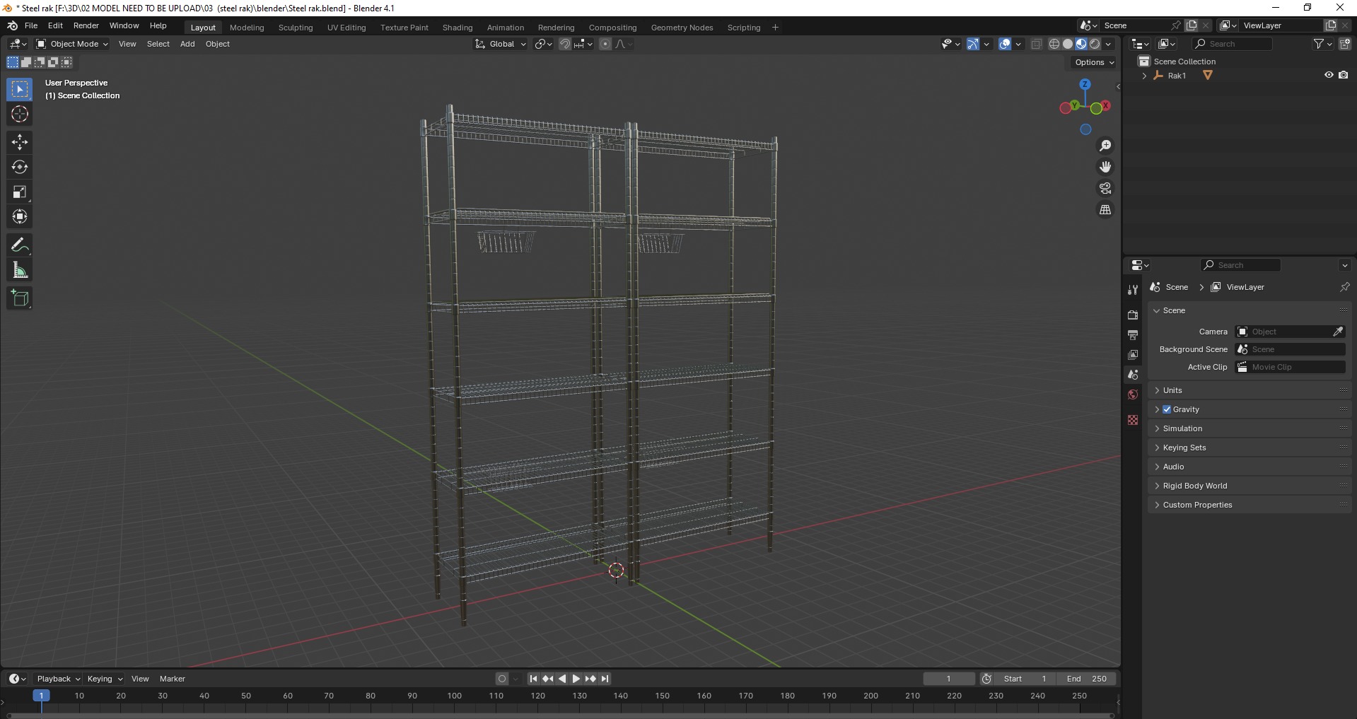 IKEA OMAR shelving storage steel rack unit Low-poly 3D model_19