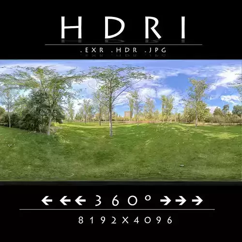 HDRI 015 - Lush Green Park Panorama 3D model