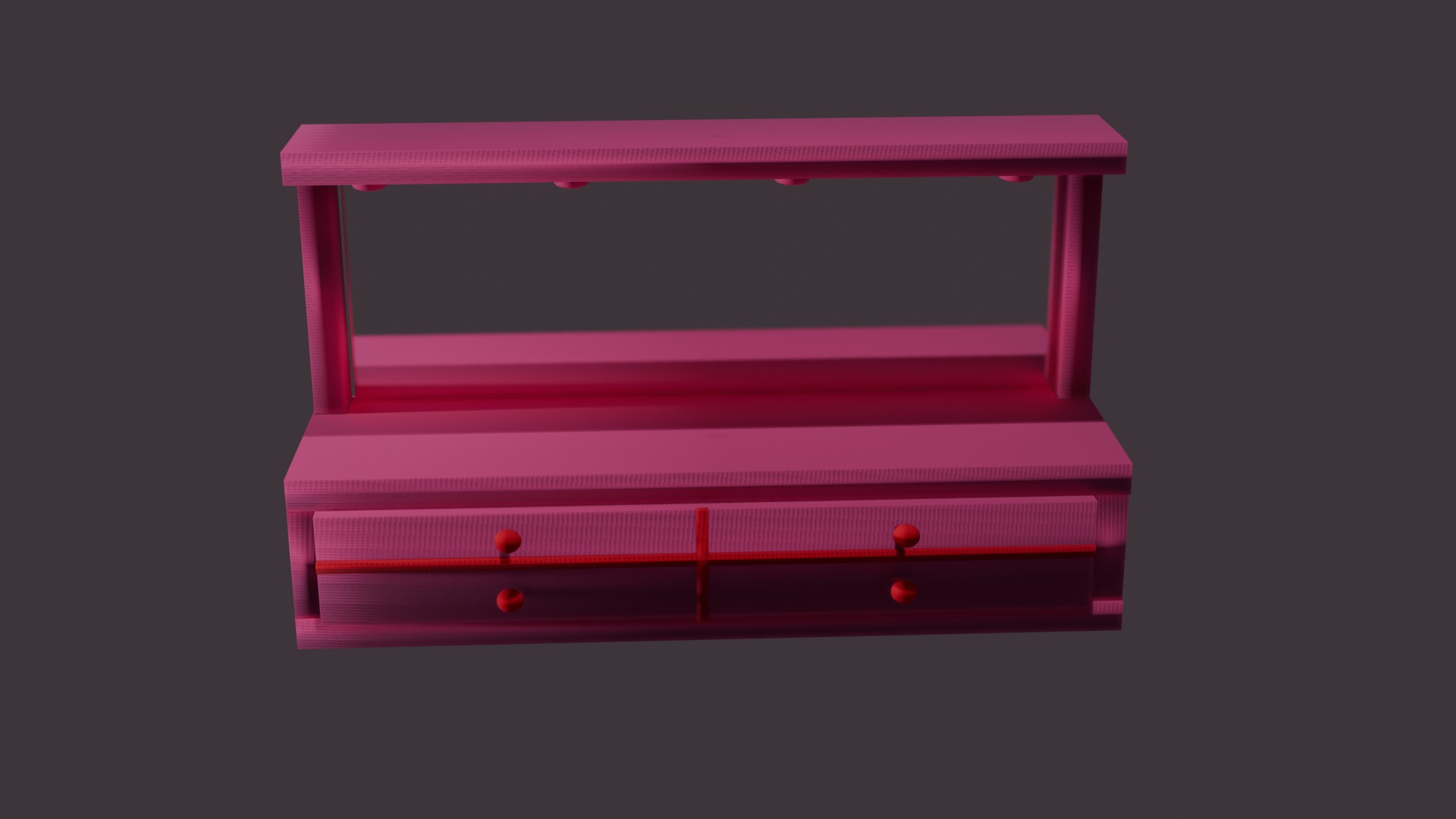 Makeup table Low-poly 3D model_1