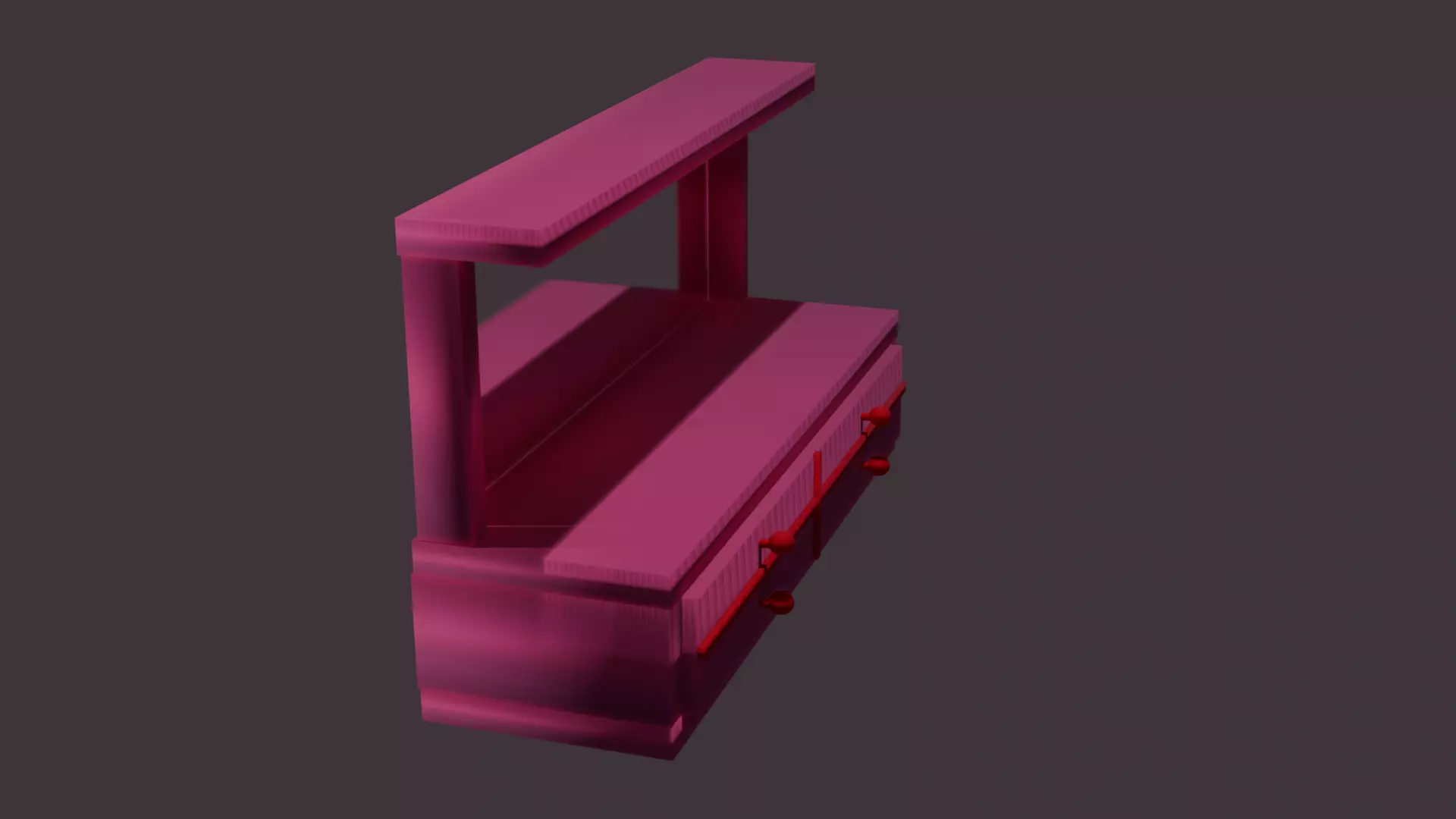 Makeup table Low-poly 3D model_0
