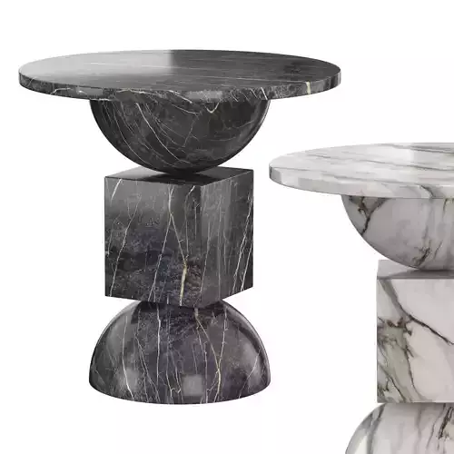 Neda Ebony Marble End Table