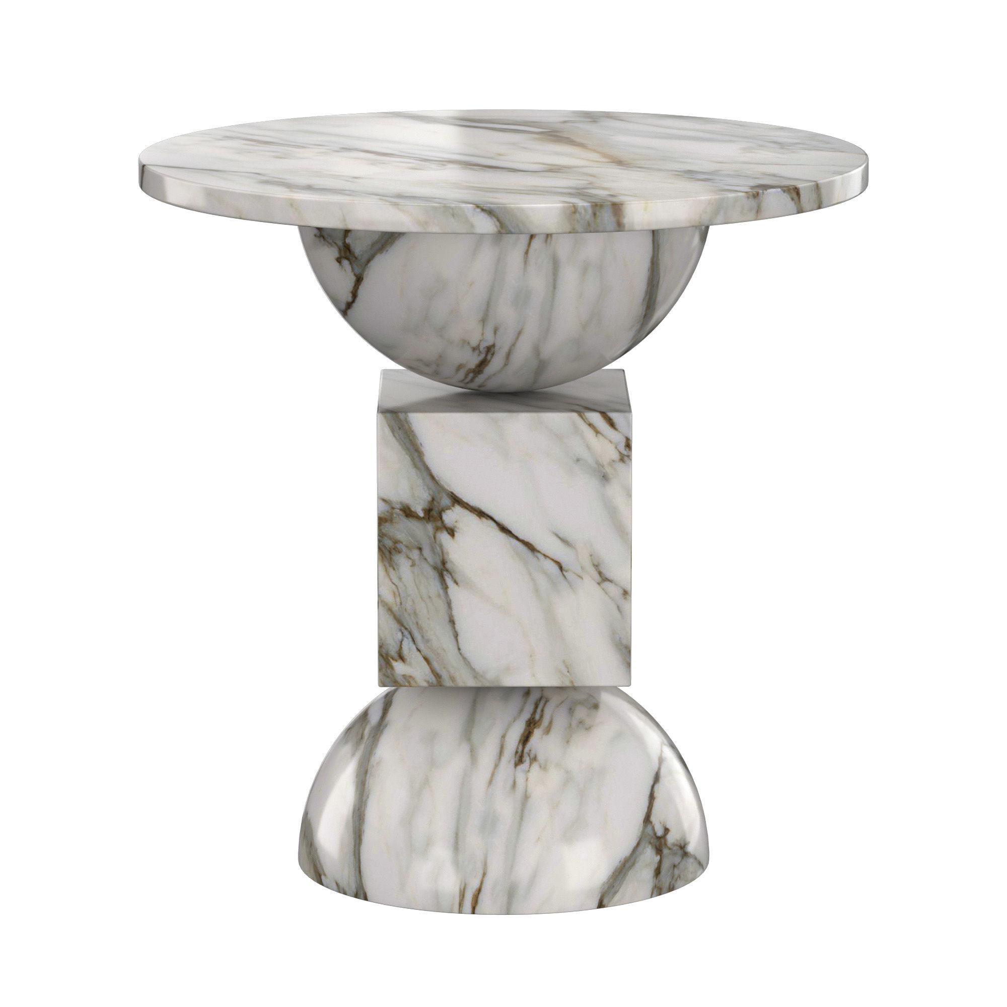 Neda Ebony Marble End Table 3D model_1