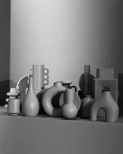 3d Vase set decorative pieces 