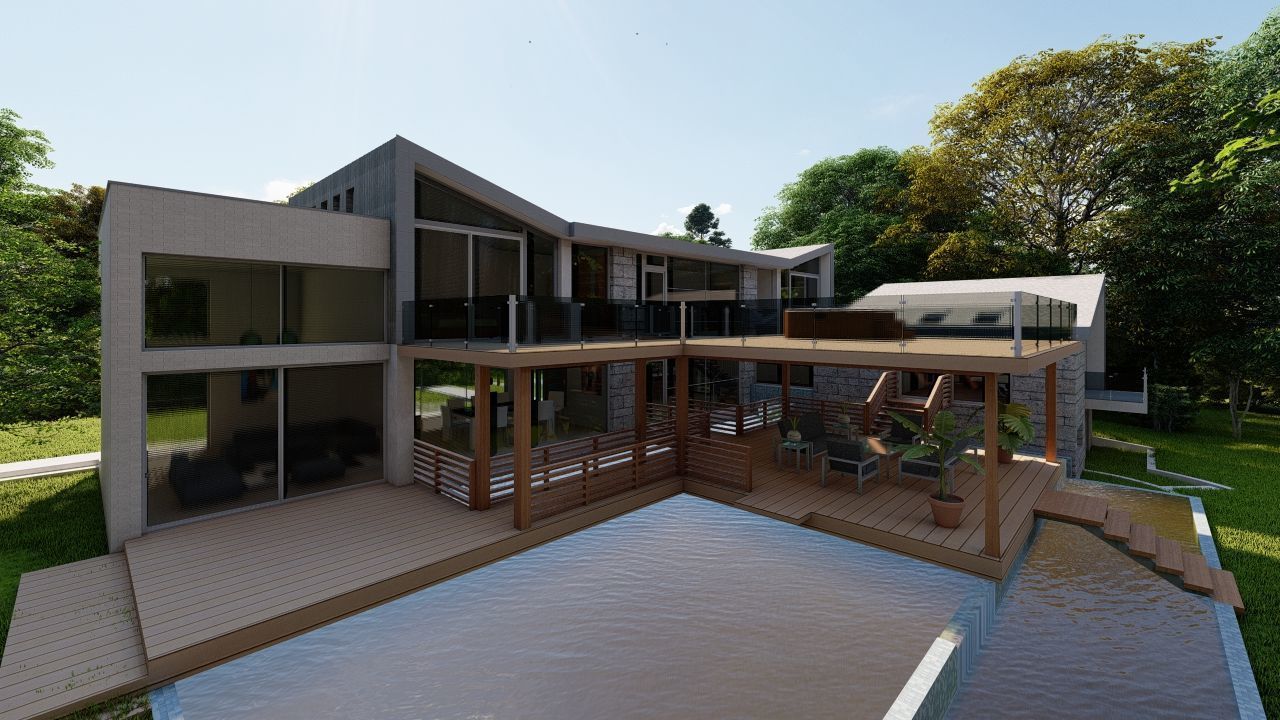 Casa Scene-villa-modern house 3D model_2