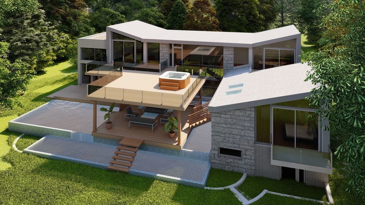 Casa Scene-villa-modern house 3D model_31