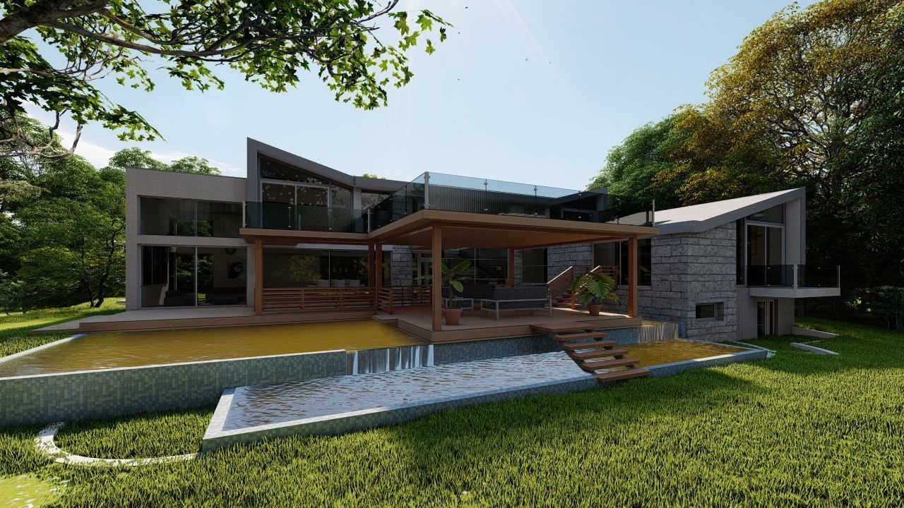 Casa Scene-villa-modern house 3D model_15