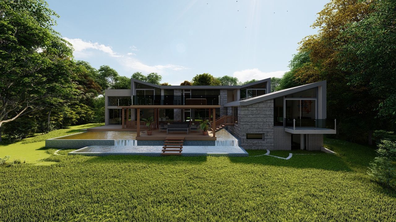 Casa Scene-villa-modern house 3D model_19