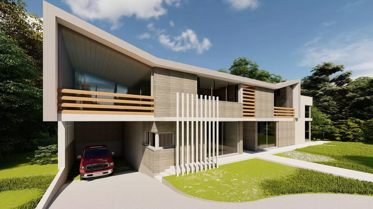 Casa Scene-villa-modern house 3D model_0