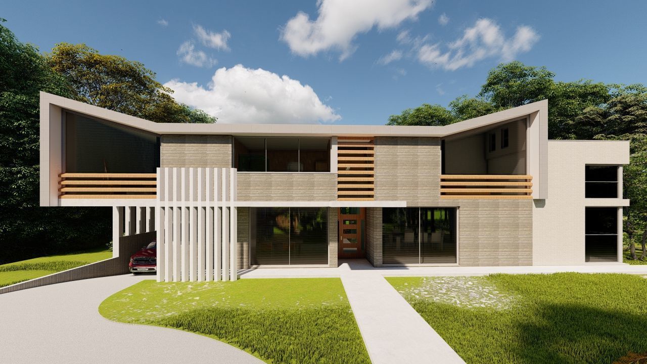Casa Scene-villa-modern house 3D model_1