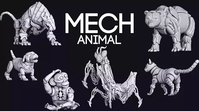 mech animal 3D Model Collection