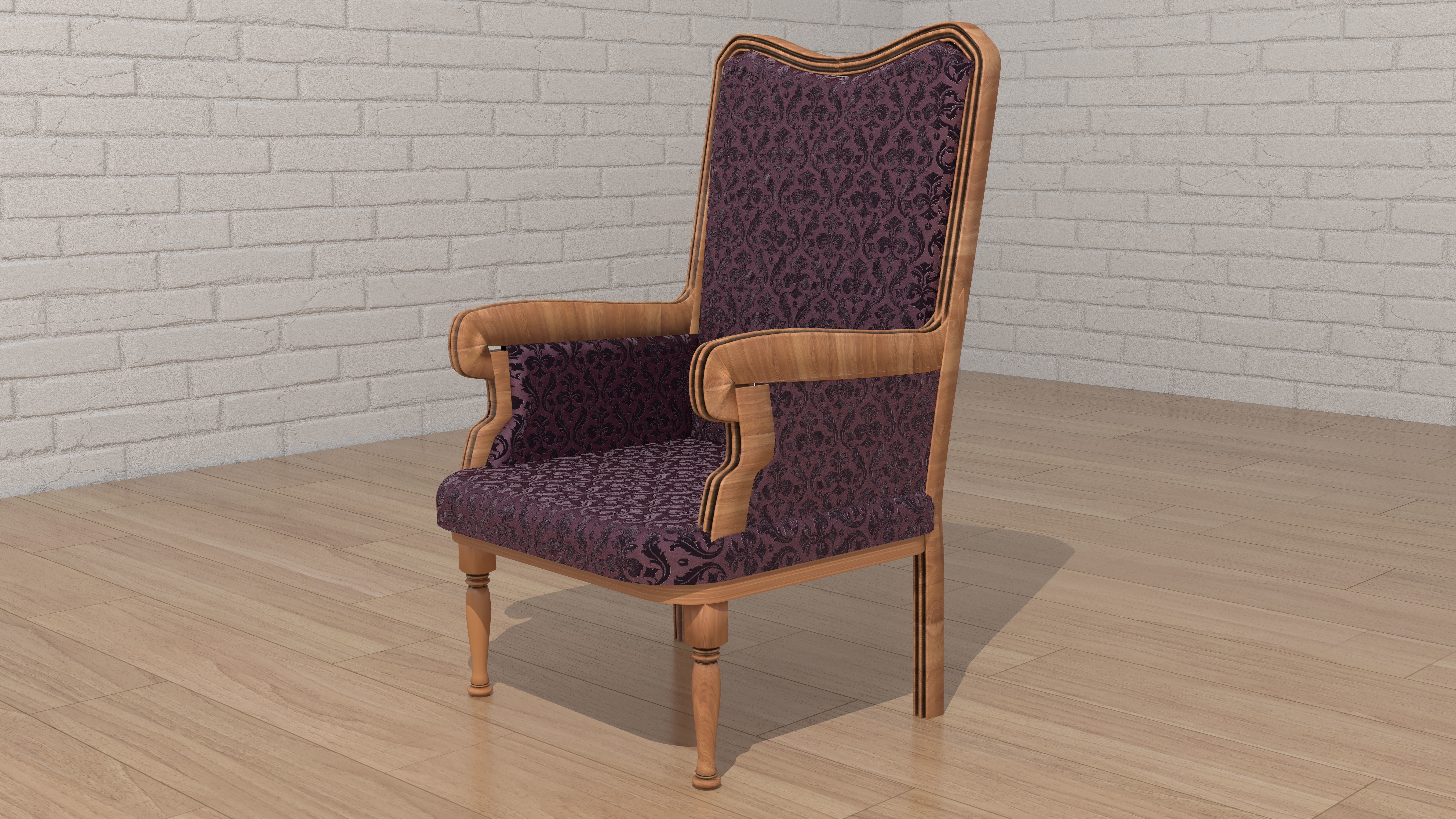 Living Room Sunset 3D model_2