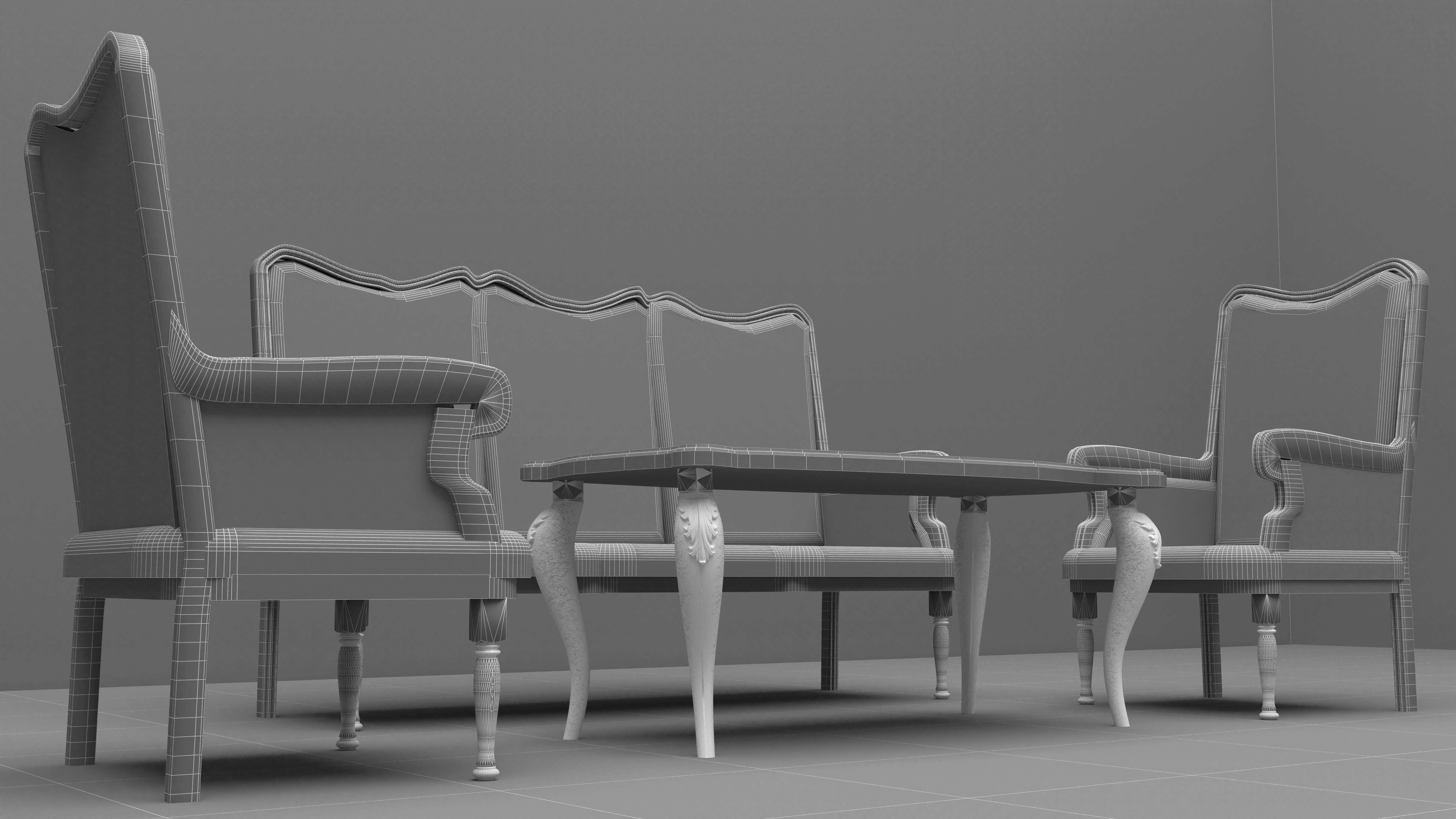 Living Room Sunset 3D model_8