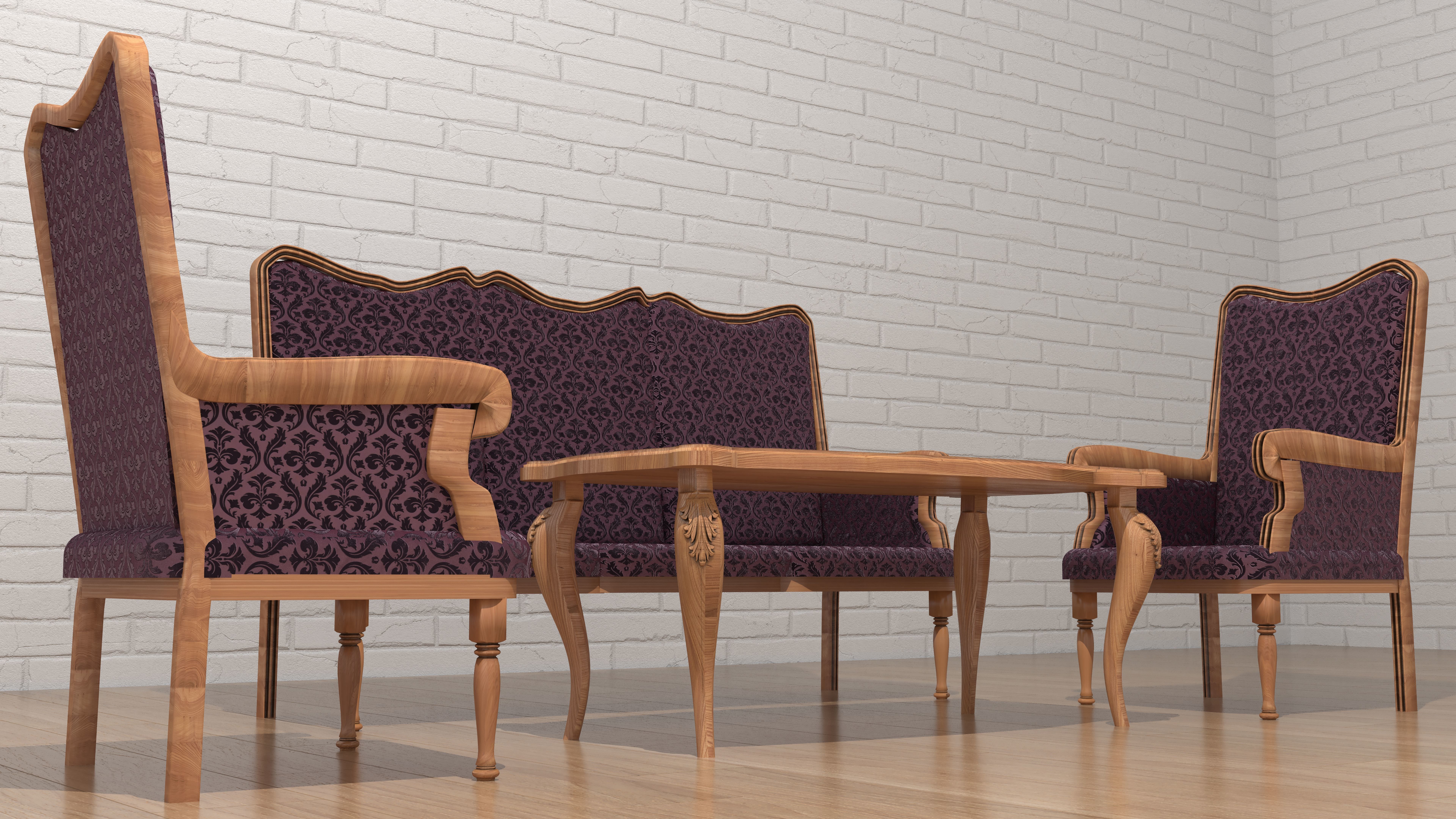 Living Room Sunset 3D model_5