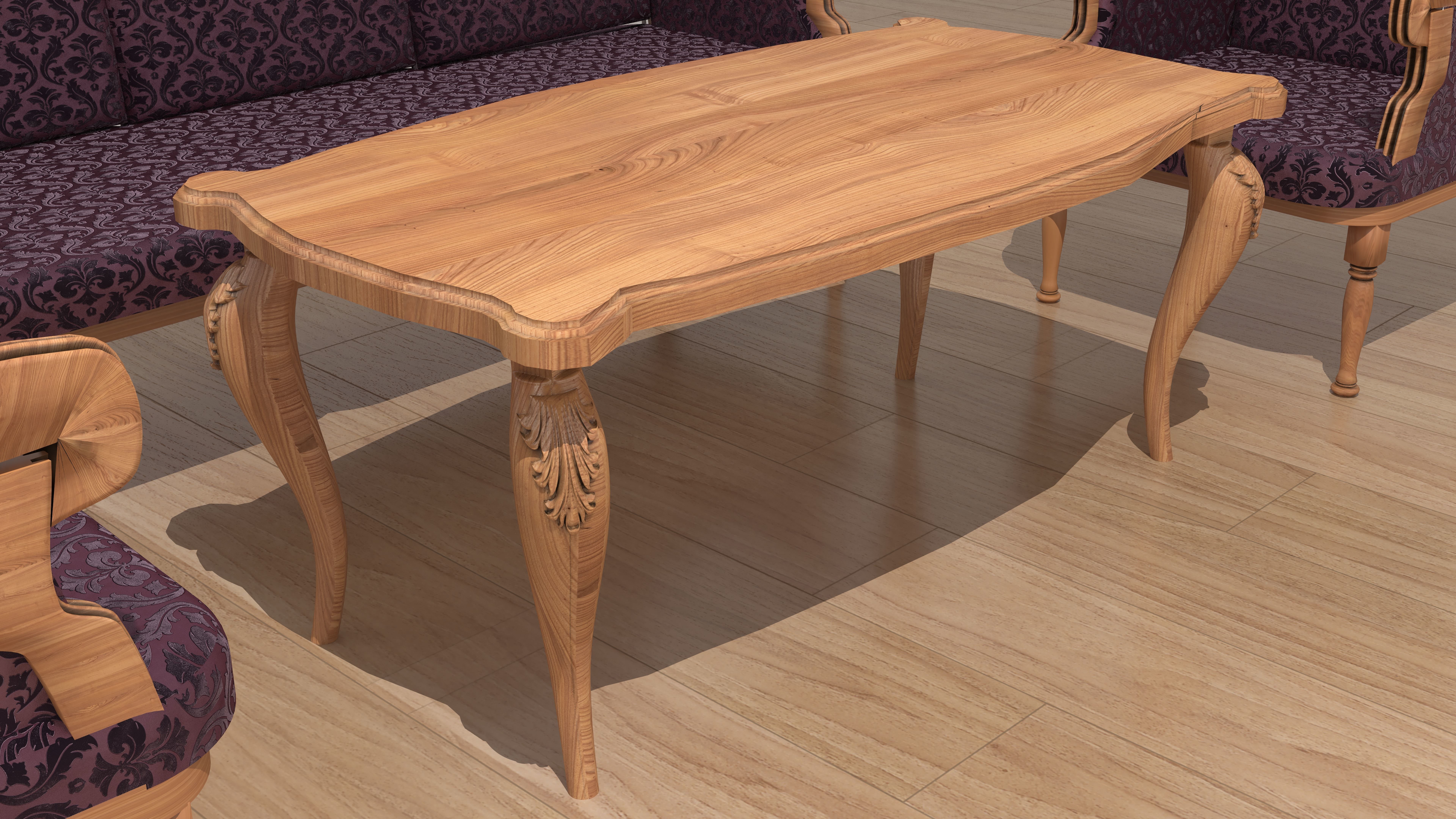 Living Room Sunset 3D model_3