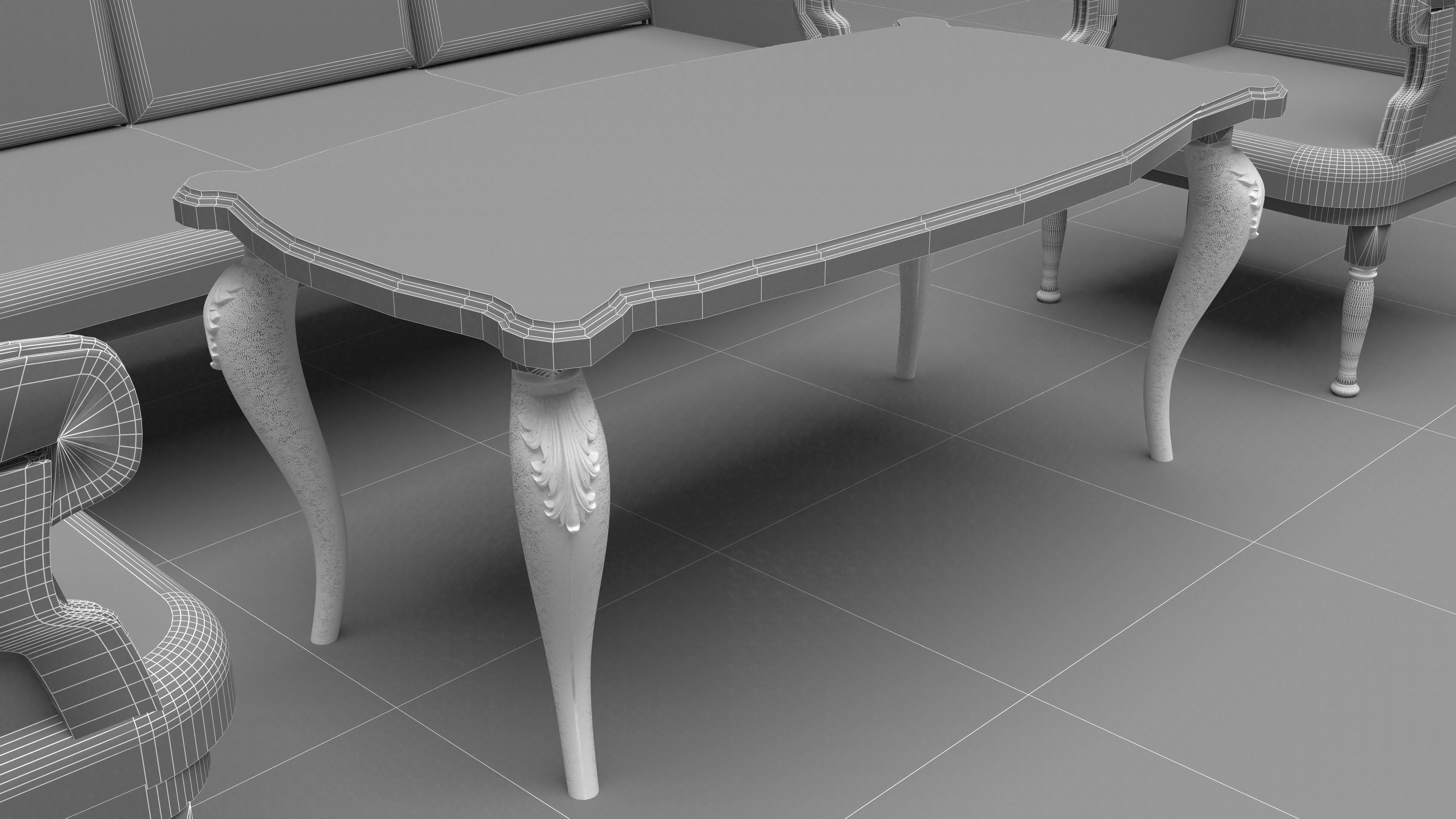 Living Room Sunset 3D model_9